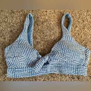 NWT Aerie Blue Polka Dot Tie Bikini Top